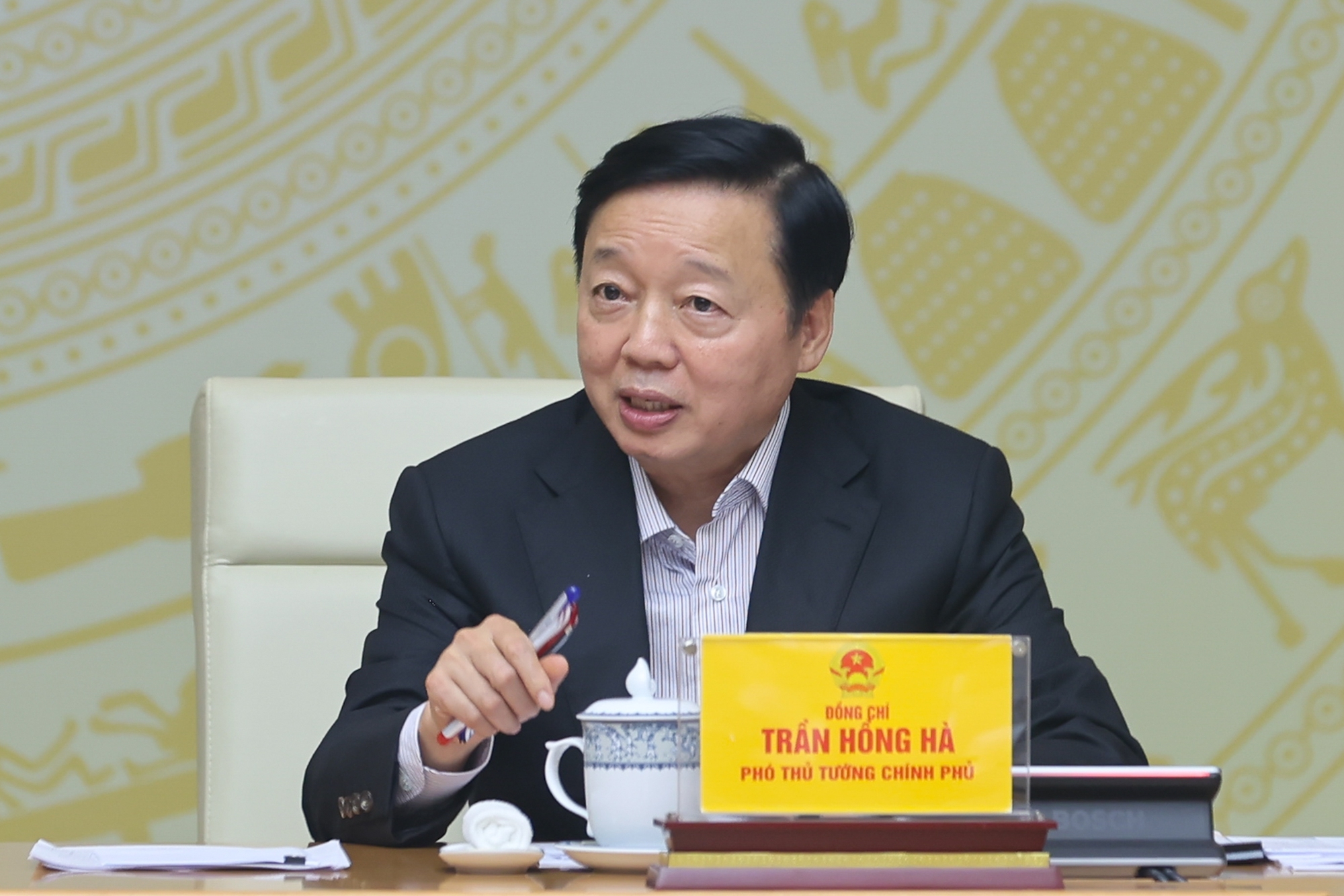 副总理陈红河在会议上发言 - 图：VGP/日北