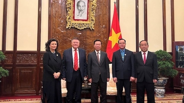 越南国家主席会见世界工会联合会代表团