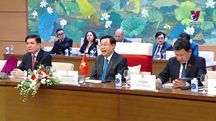 越南国会主席王廷惠与柬埔寨参议院主席赛宗举行会谈